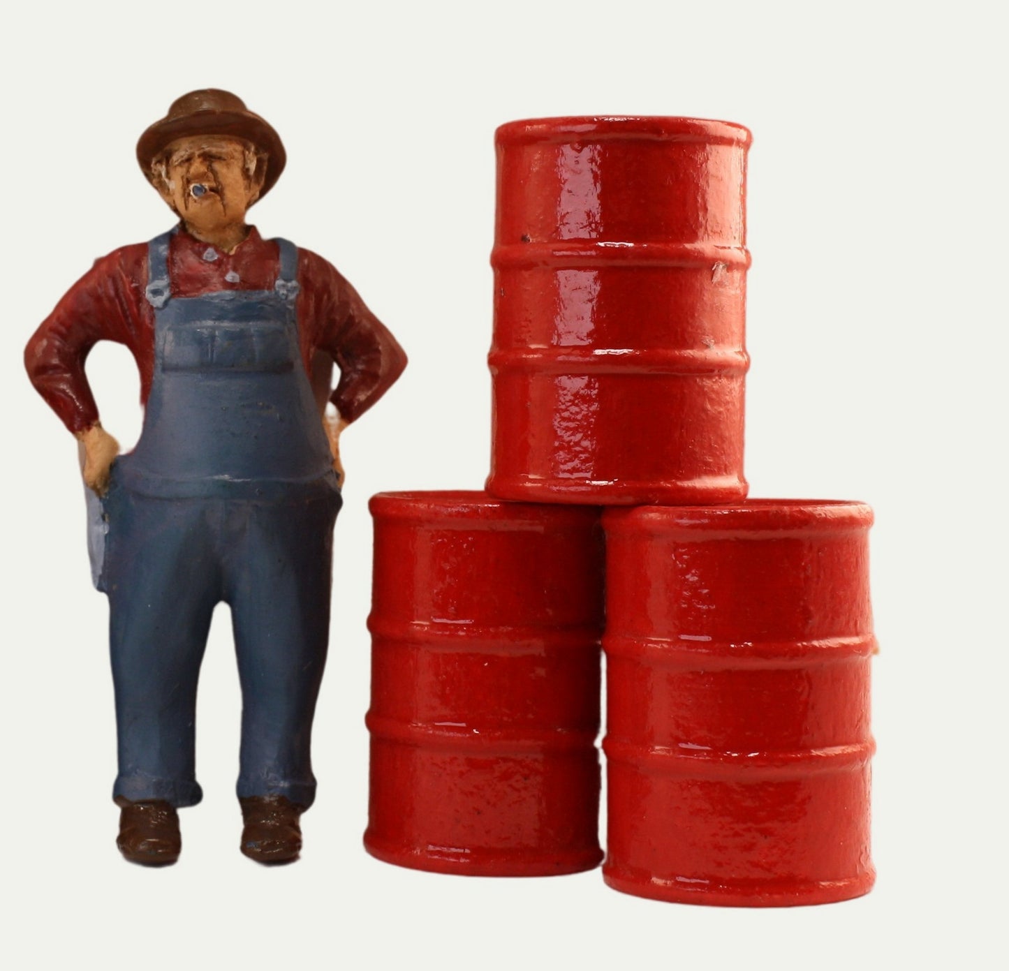 Industrial Barrels - Red - Set of 4 - 1:24 Scale - 101-0607