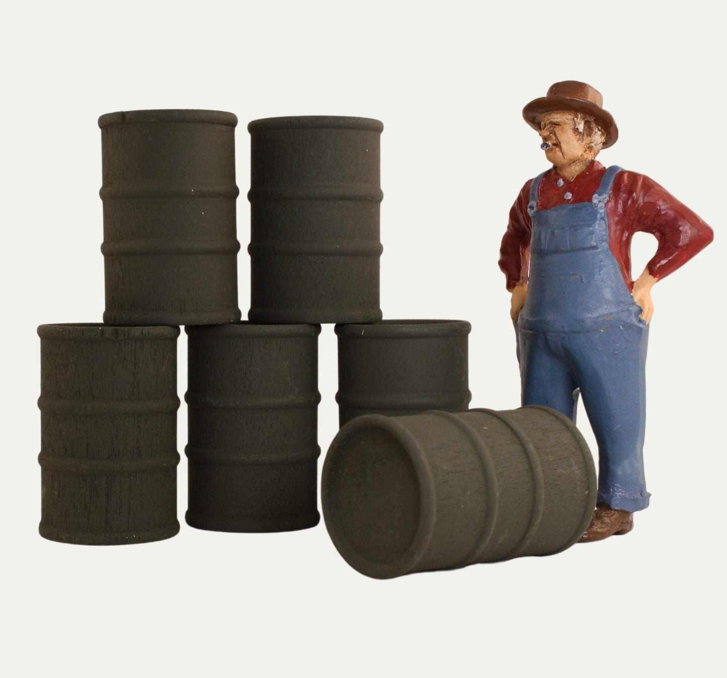 Barrels - Army Green - Set of 6 - 1:24 Scale - 101-0612