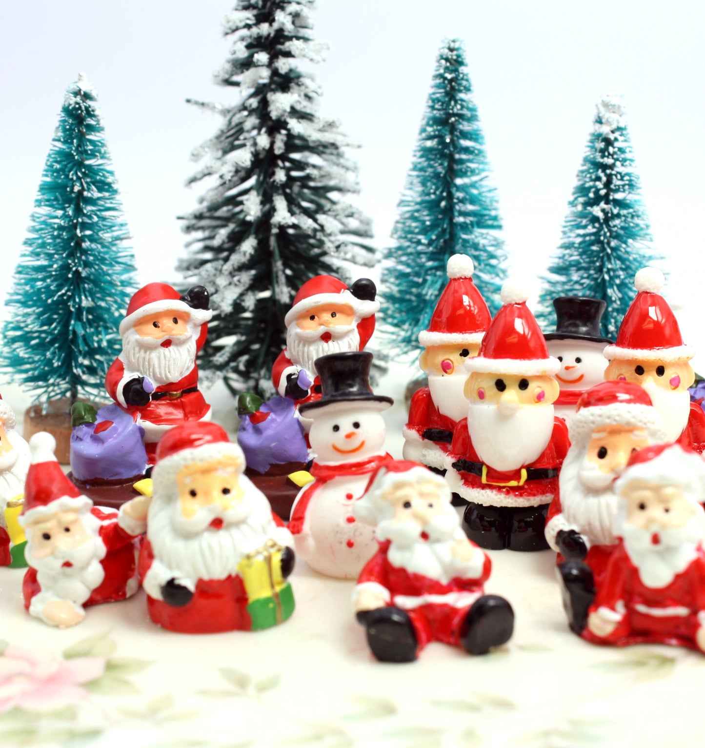 Mini Christmas Santas & Snowmen – 15 Hand-Painted Holiday Figurines!