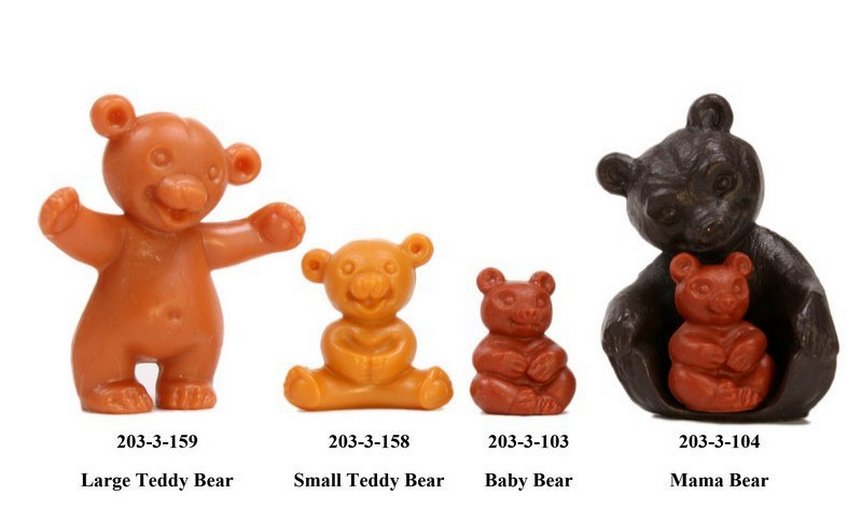 Teddy Bears - Large - Set of 8 - Dollhouse Minis - 203-3-159