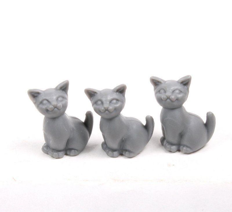 Cats - Sitting Kittens - Gray - Set of 6 - 203-3-212-GY