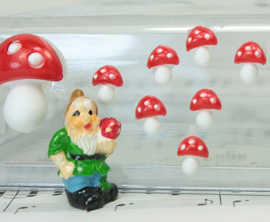 Red - Flatback Mushrooms - Large - Set of 4 - #203-3-2505