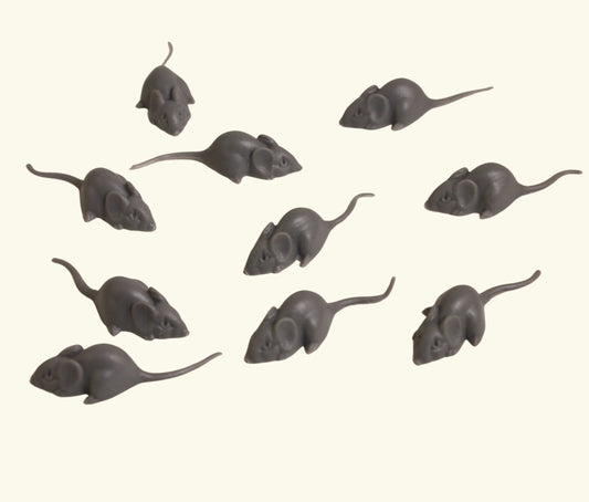 Mouse - Gray Micro Mice! - Tiny 3/4" Long - Set of 6 - 203-9-182