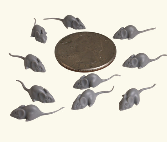 Mouse - Gray Micro Mice! - Tiny 3/4" Long - Set of 6 - 203-9-182
