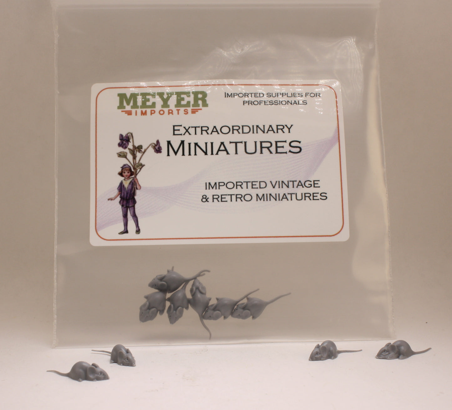 Mouse - Gray Micro Mice! - Tiny 3/4" Long - Set of 6 - 203-9-182