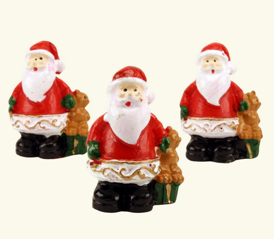 Santa - 1.25" With Bear - Set of 3 - Holiday Minis - 204-0079