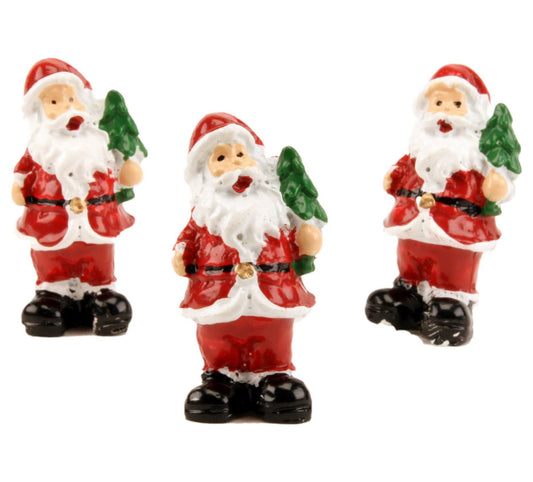 Santa - 1.5" Traditional with Tree - Set of 3 - 204-2550