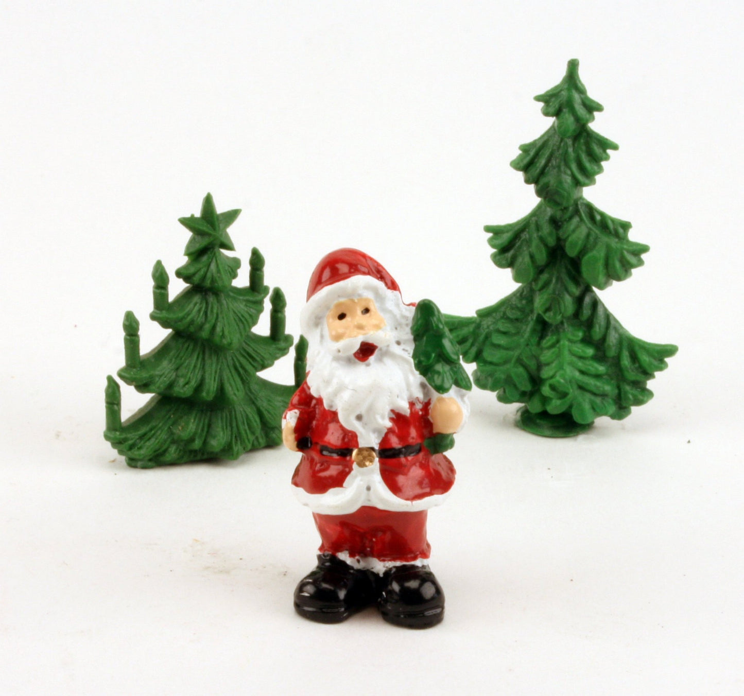 Santa - 1.5" Traditional with Tree - Set of 3 - 204-2550