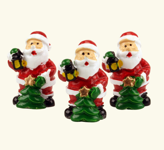 Santa - 1.25" With Tree - Set of 3 - Holiday Minis - 204-2720