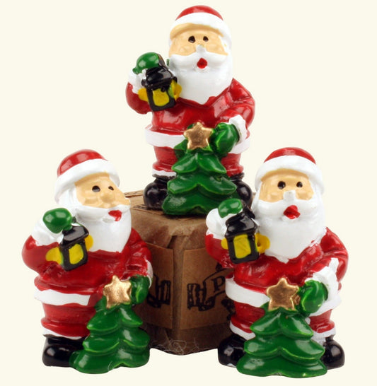Santa - 1.25" With Tree - Set of 3 - Holiday Minis - 204-2720