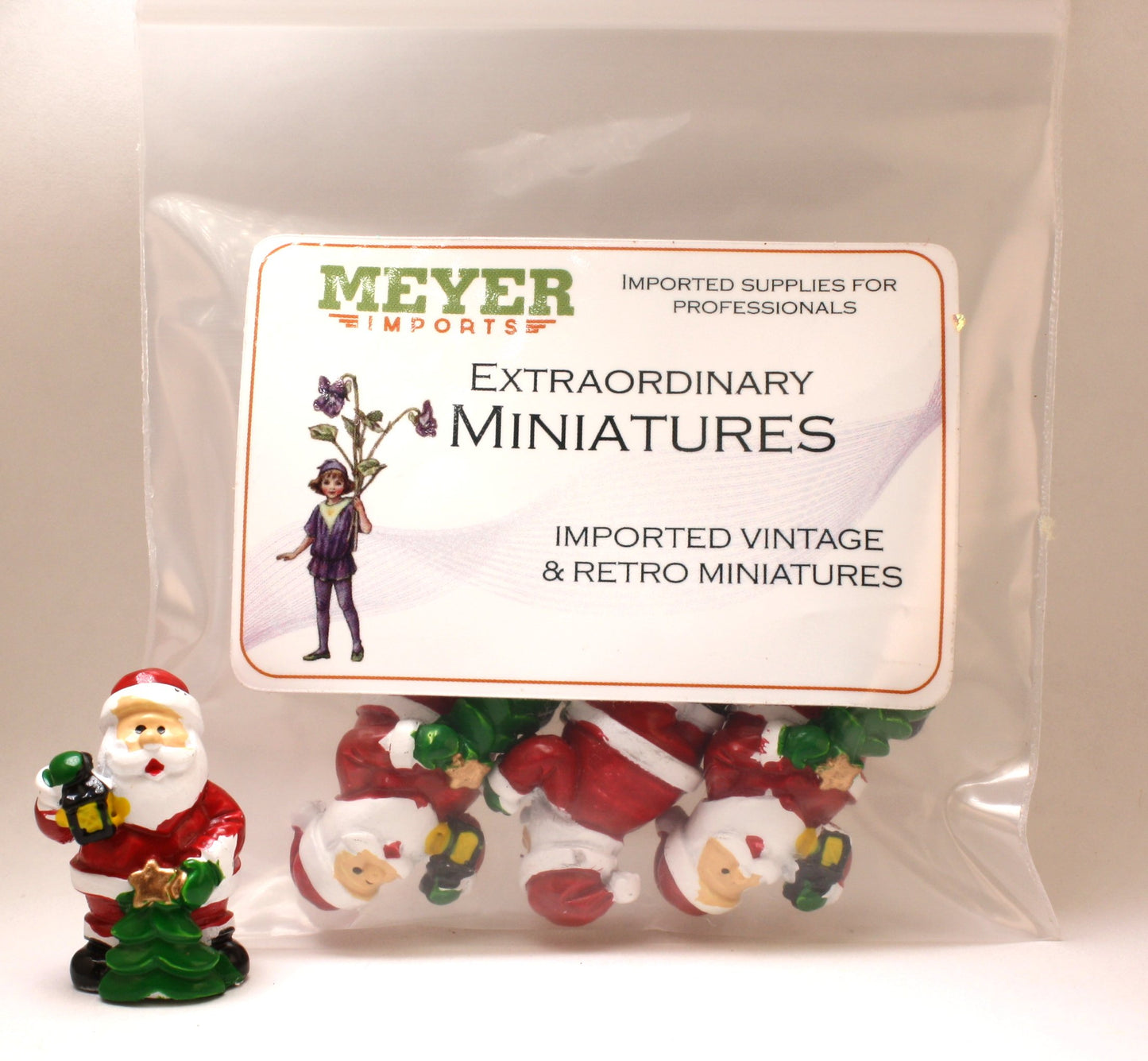 Santa - 1.25" With Tree - Set of 3 - Holiday Minis - 204-2720