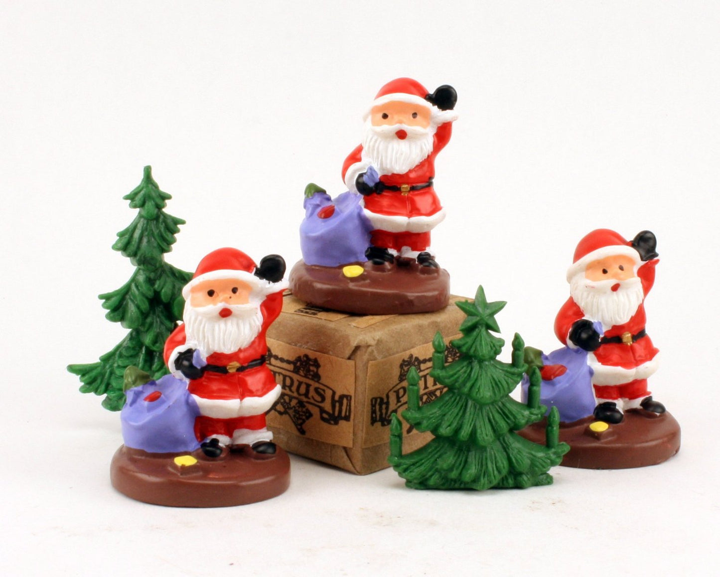 Santa - 1.25" with Sack- Set of 3 - Holiday Minis - 204-8802