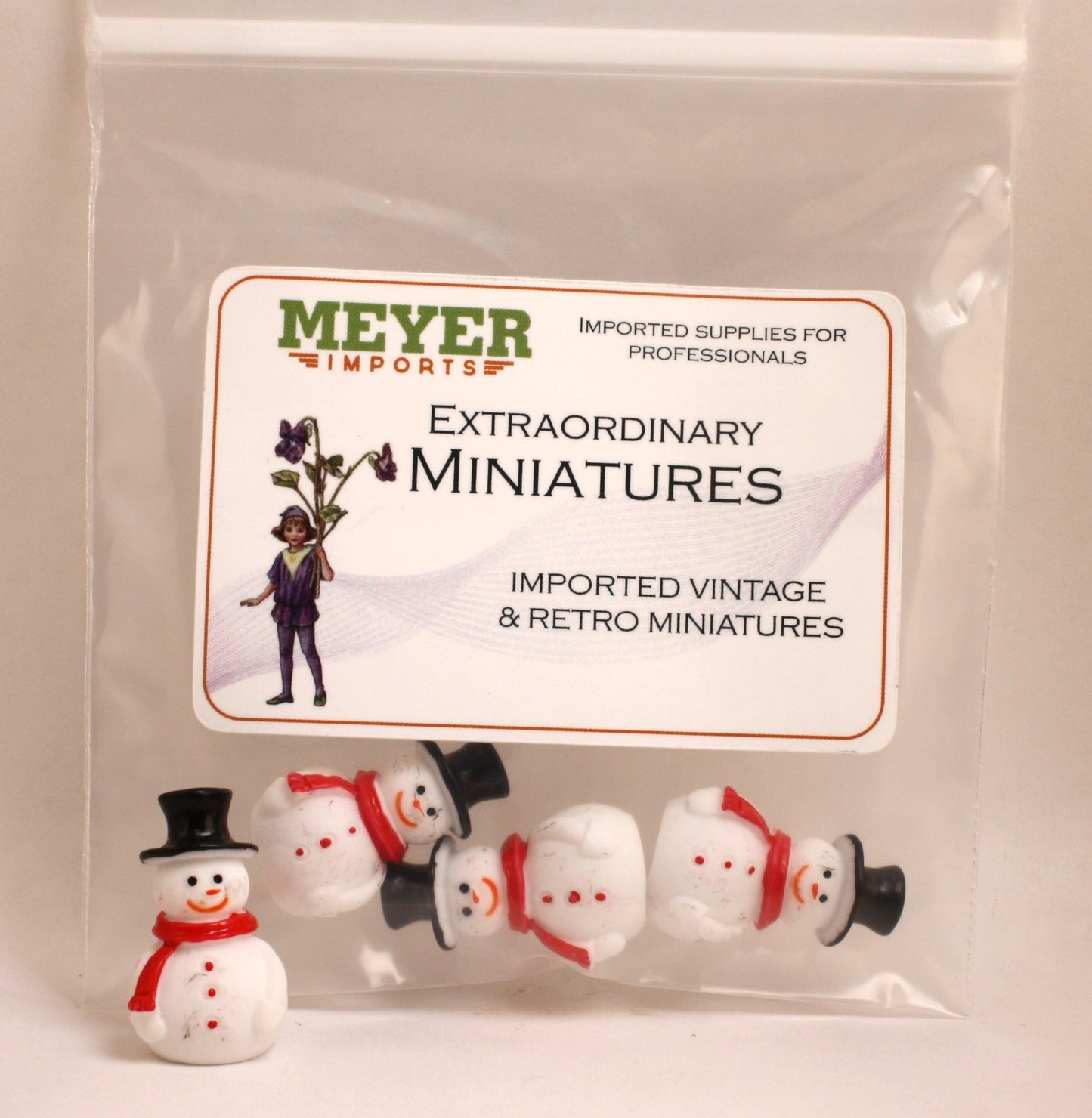 Snowman - 1.25" - Set of 3 - Holiday Minis - 204-8804