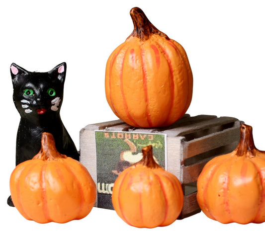 Pumpkins - Resin - Set of 4 - Different Sizes 1" - 204-8822