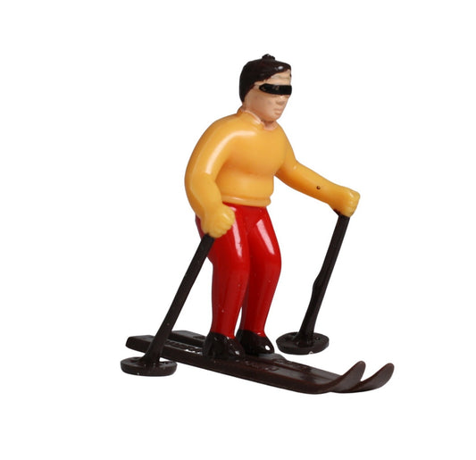 Skiers - 1960 Vintage - Two Retro Figures - 204-8823