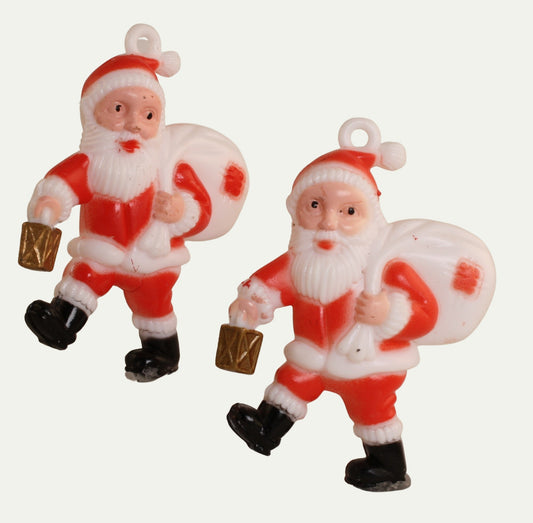 Santa - 2.25" Tall - Set of 2 - 1960s Retro Style - 204-8827