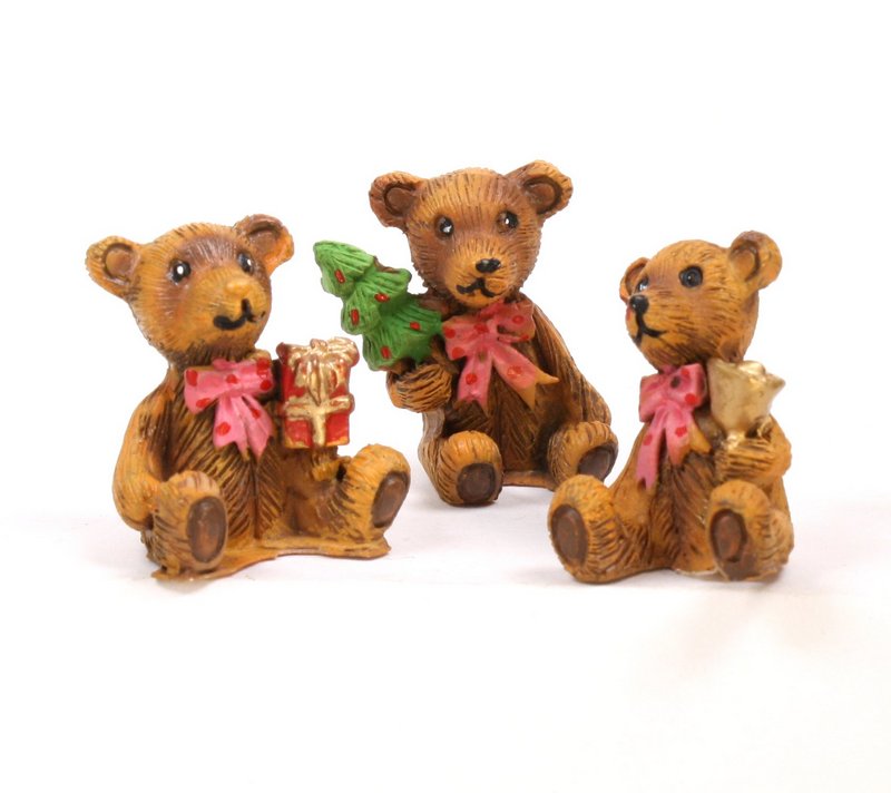Holiday Bears - Set of 4 - Dollhouse Minis - 205-6417