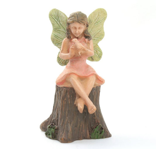 Fairy - Sitting on a tree stump - 2.5" Tall - 207-1025