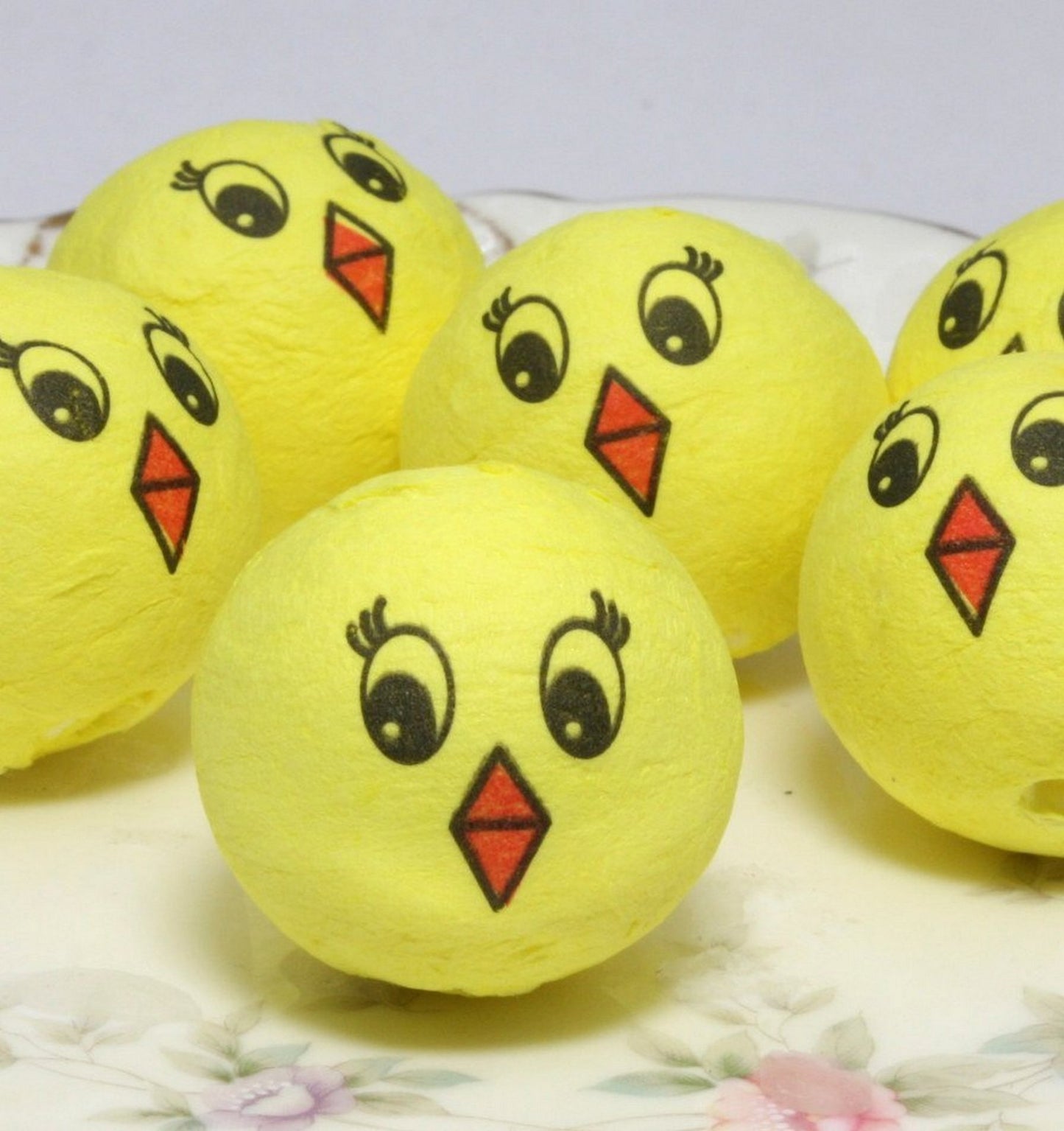 Chicks Bright Yellow - 1.2" Cotton Heads - Set of 8 - 703-0104