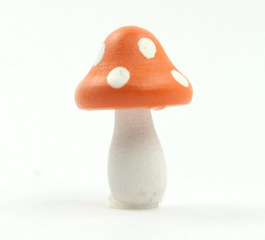 Orange - Wood - Hand Crafted - 3/4" Mushrooms 218-0126