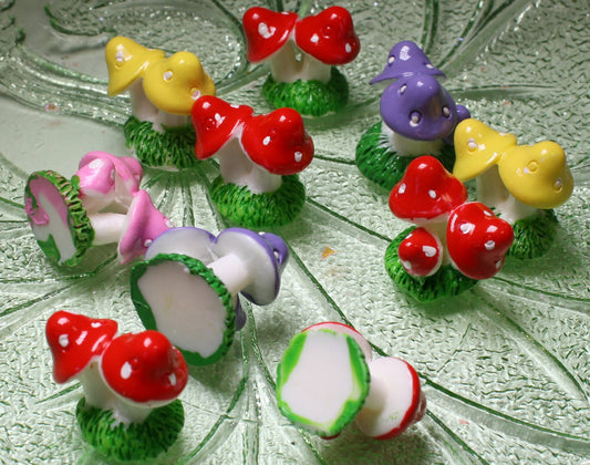 Mega-Mix - Resin Hand Crafted Mushrooms! 10 pieces 218-0145