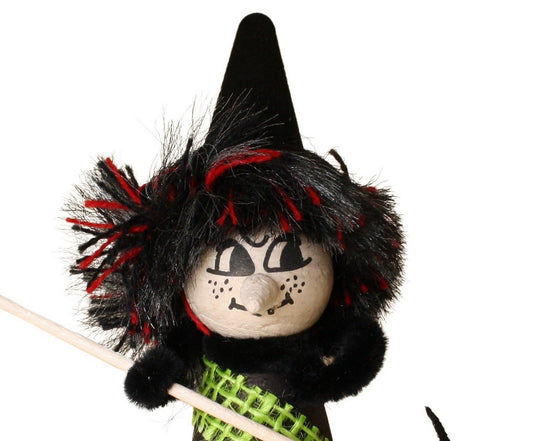 Halloween Witch - Decorated Spun Cotton - 4" Tall - 218-0164