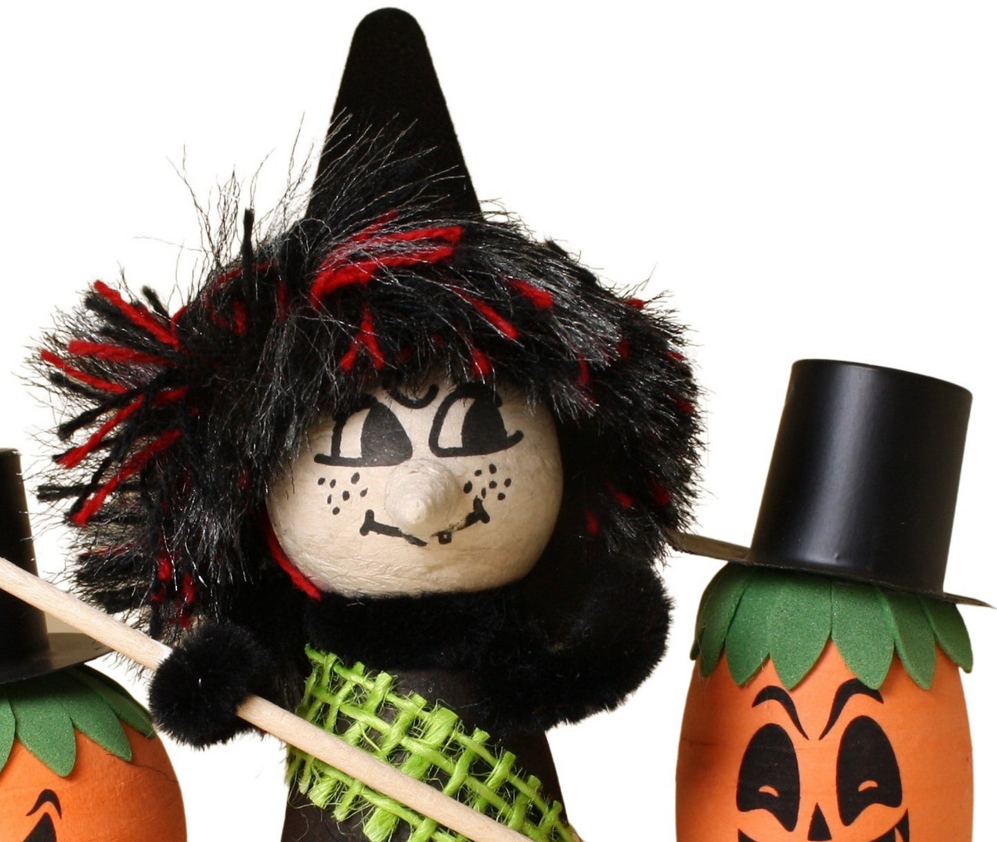 Halloween Witch - Decorated Spun Cotton - 4" Tall - 218-0164