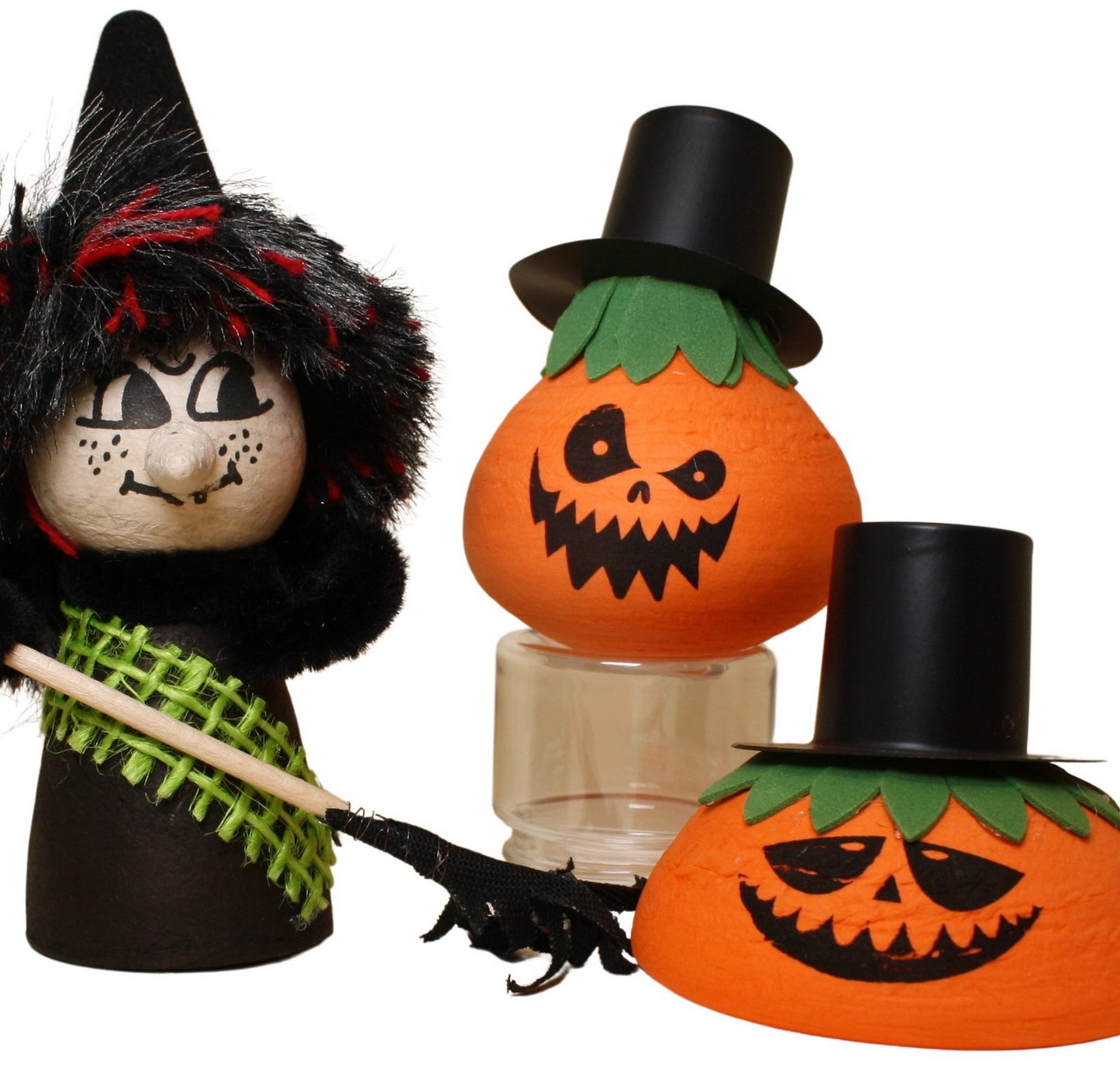 Halloween Jack-O-Lanterns - Decorated Spun Cotton - 218-0165