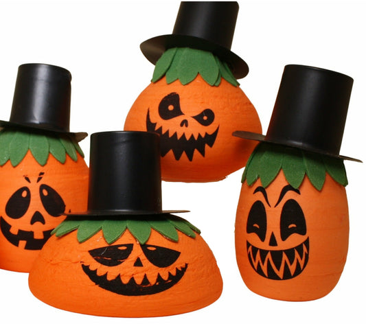 Halloween Jack-O-Lanterns - Decorated Spun Cotton - 218-0165