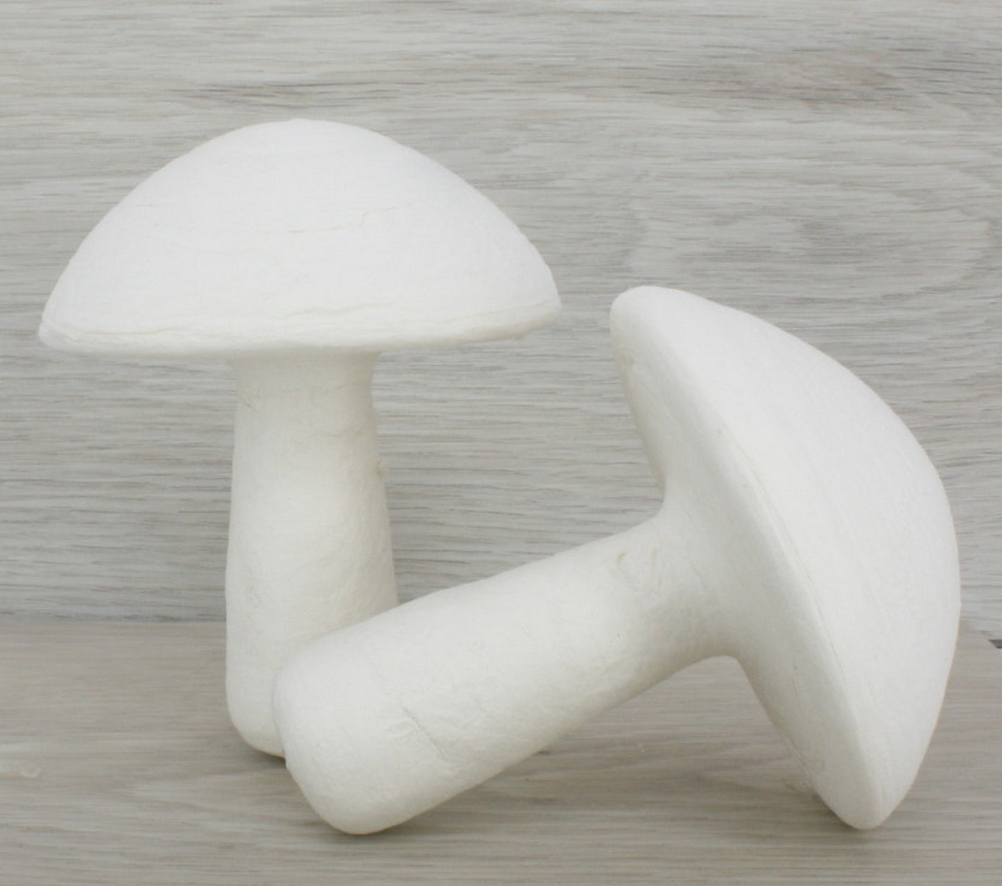 Mushrooms - 3.3" White Spun Cotton - Set of 2 - 218-0173