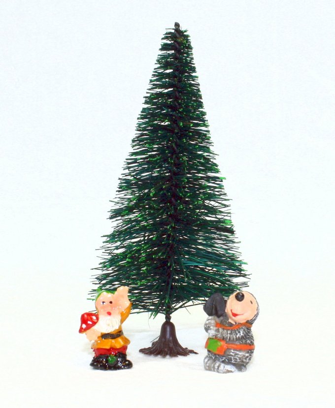 Bottle Brush Trees - 4" - 2 Pcs Set - 218-0254