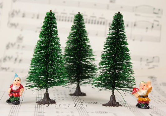 Bottle Brush Trees - 3" - 4 Pcs Set - 218-0255