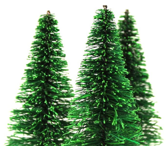 Bottle Brush Trees - 3" - 4 Pcs Set - 218-0255