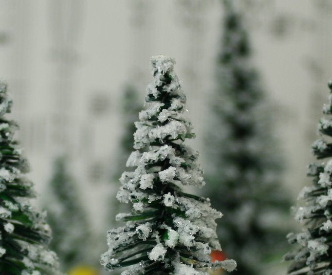 Snowy Evergreen Tree - Approx: 1" - Set of 10 - 218-0401