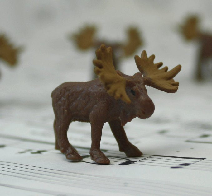 Moose - Tiny - Hand Painted -  Set of 4 - 234-8222