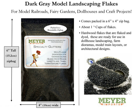 Gray (Dark Gray) Model Scenery Flakes - 2oz Zipbag - 311-0748