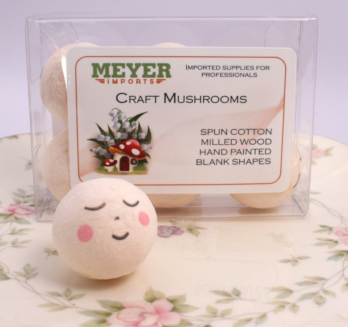Angel Heads - Beige - 1.2" Cotton Heads - Set of 6 - 703-0384