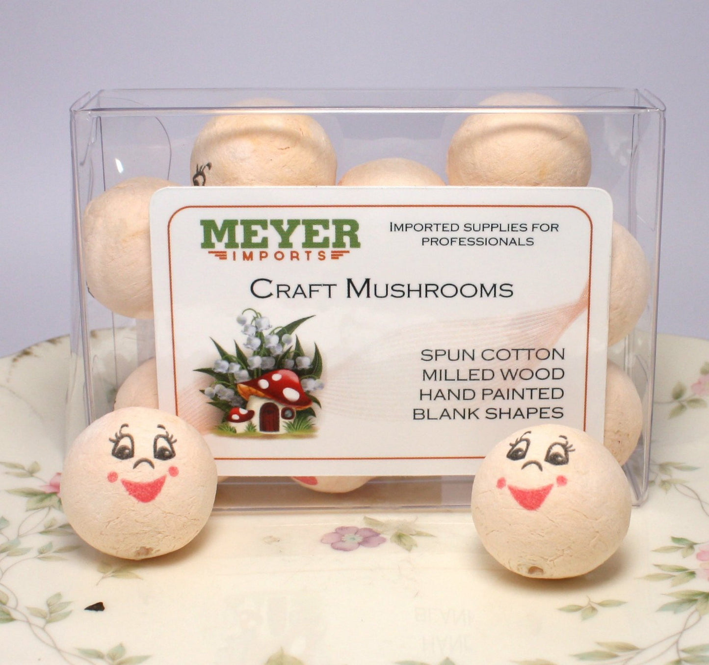 Happy Angel - 1" Beige Cotton Heads - Set of 10 - 703-2538