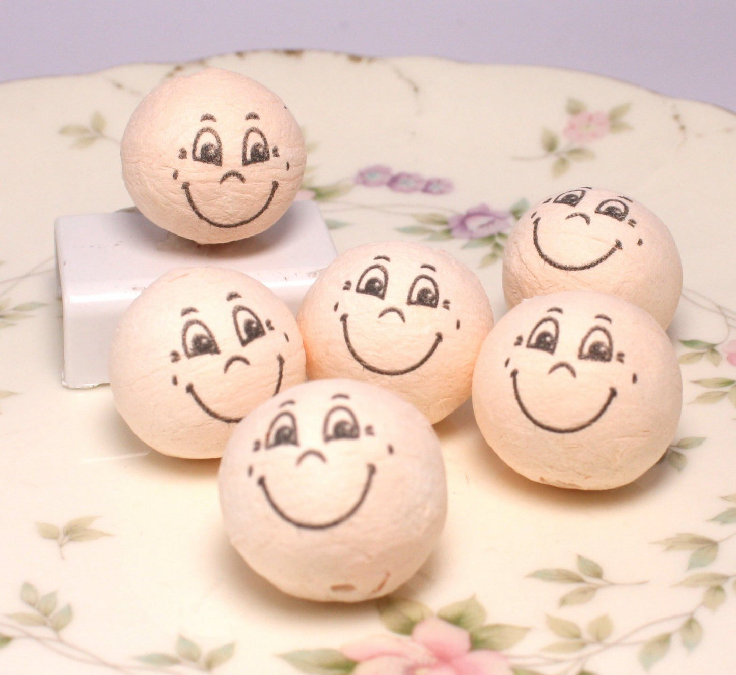 Big Smile! - 1" Beige Cotton Heads - Set of 10 - 703-5382