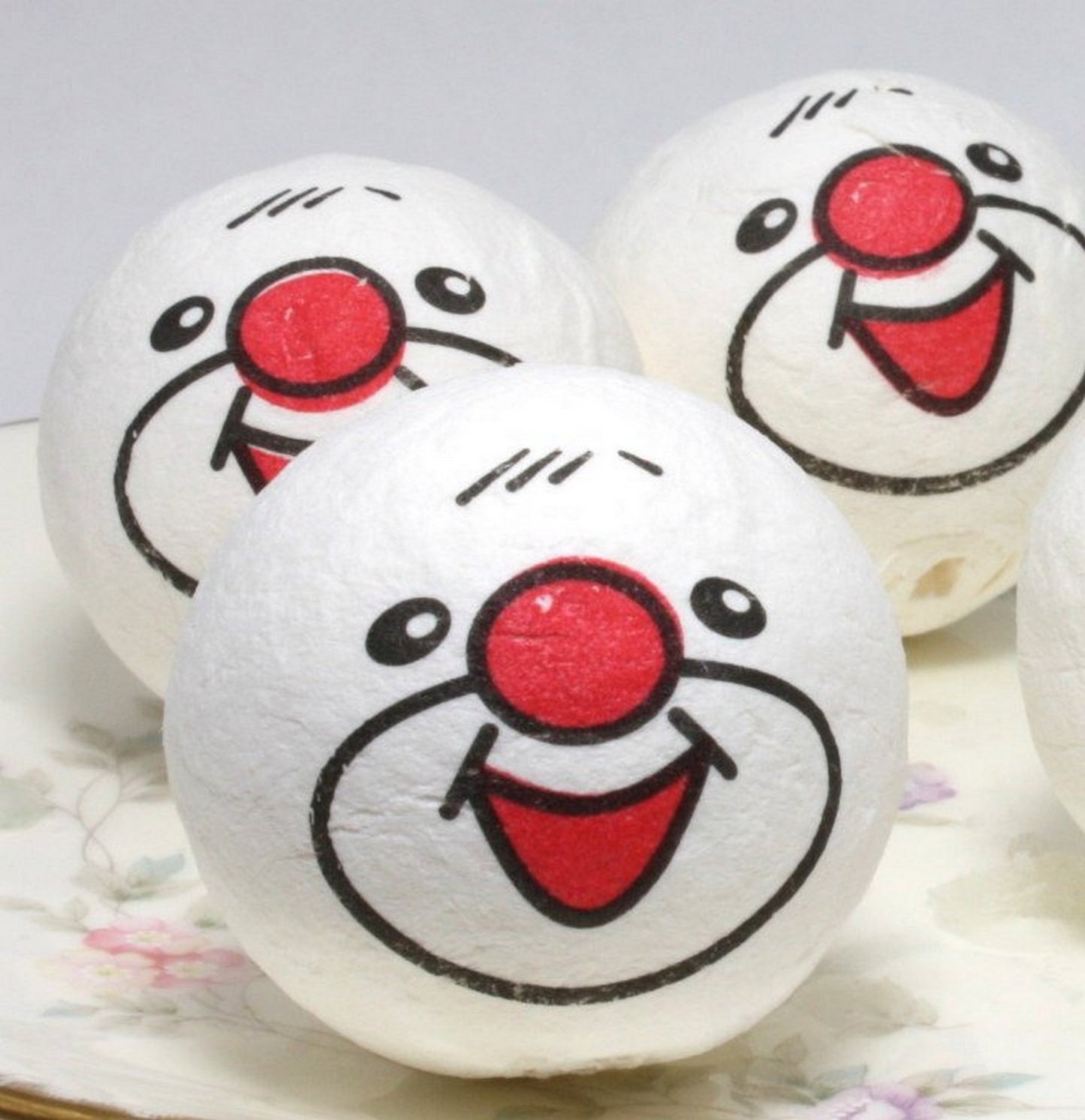 Clowns! - 1.5" White Spun Cotton Heads - Set of 2 - 703-7400