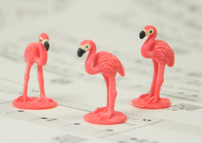 Flamingos - 1" Tall - Set of 4 - 234-4822
