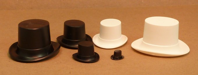 Top Hat - Small Black- Set of 6 - #203-3-147