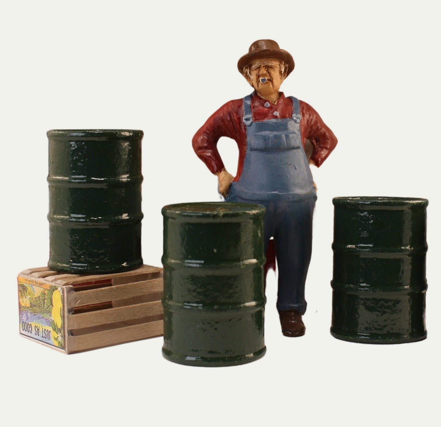 Industrial Barrels - Green - Set of 4 - 1:24 Scale - 101-0606