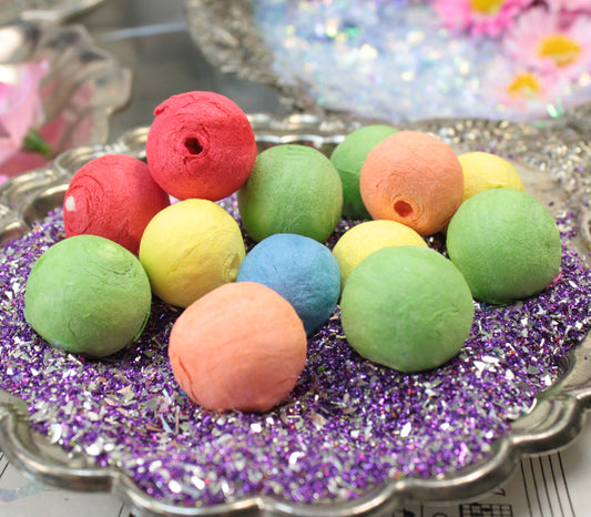 Balls Colored - Spun Cotton - Set of 10 - 703-0207