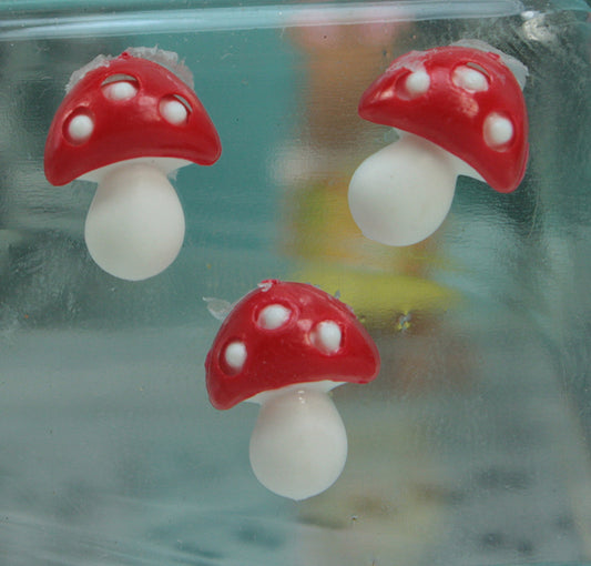 Red - Flatback Mushrooms - Medium - Set of 10 - 203-3-2504