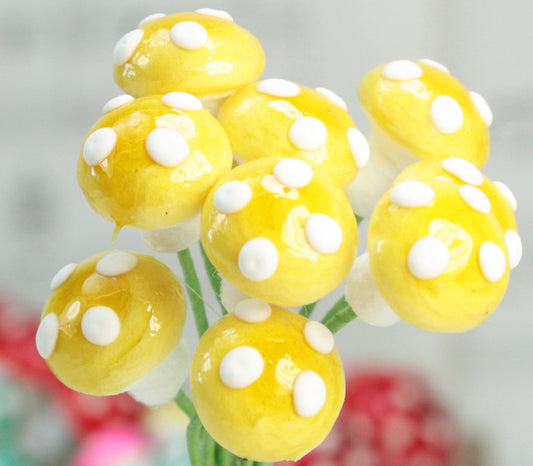 Golden Yellow - Small Cotton Mushrooms - 6-002-1Y