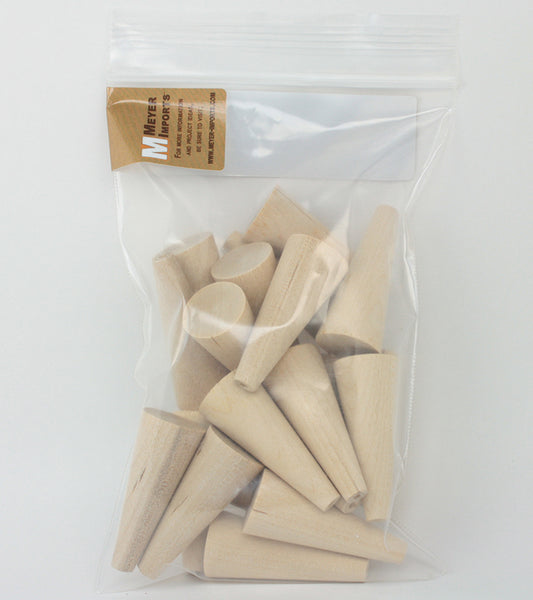 Wooden Craft Cones - 20 Pieces - 1 3/4" Tall - IV3-2483