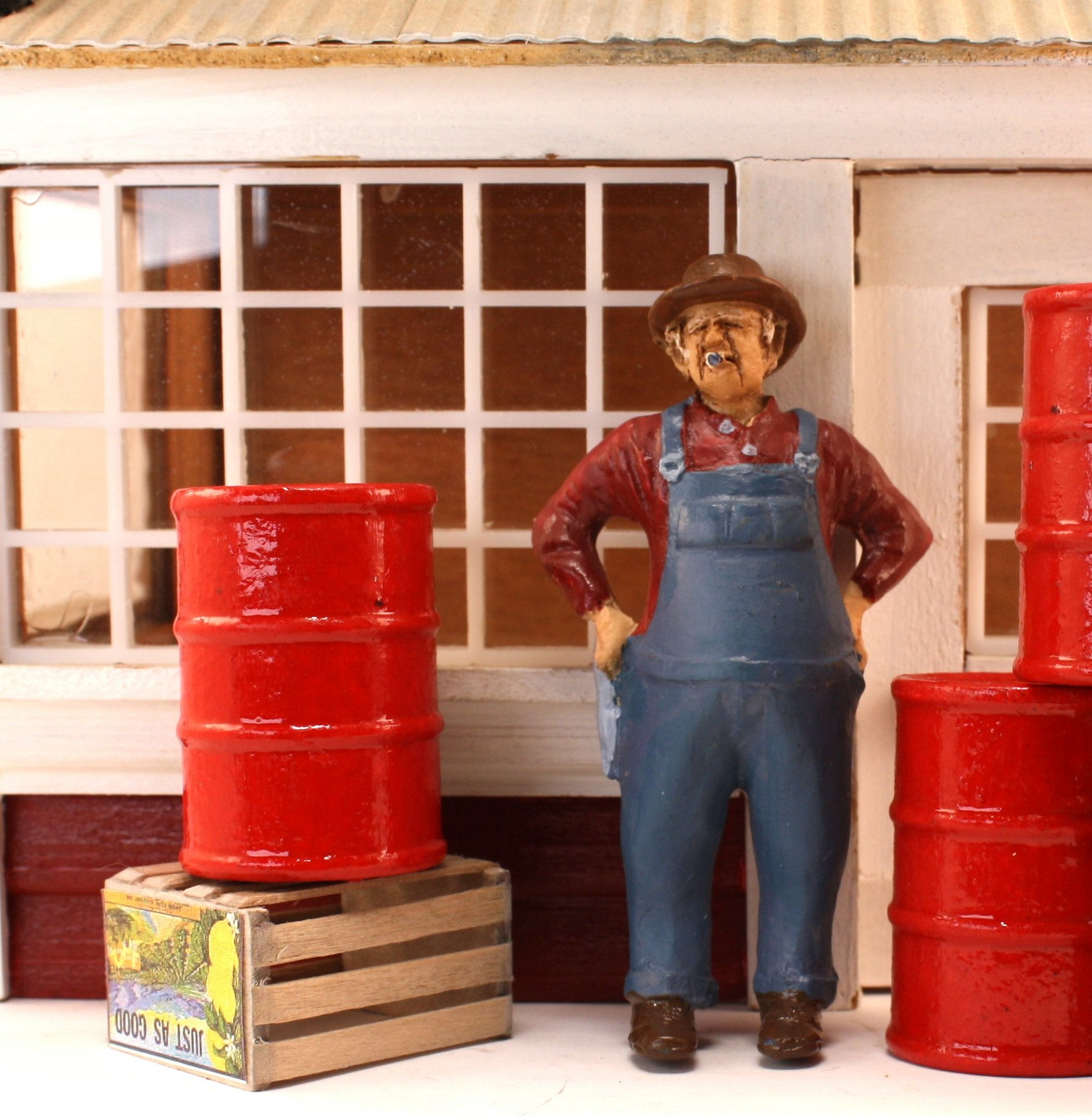 Industrial Barrels - Red - Set of 4 - 1:24 Scale - 101-0607