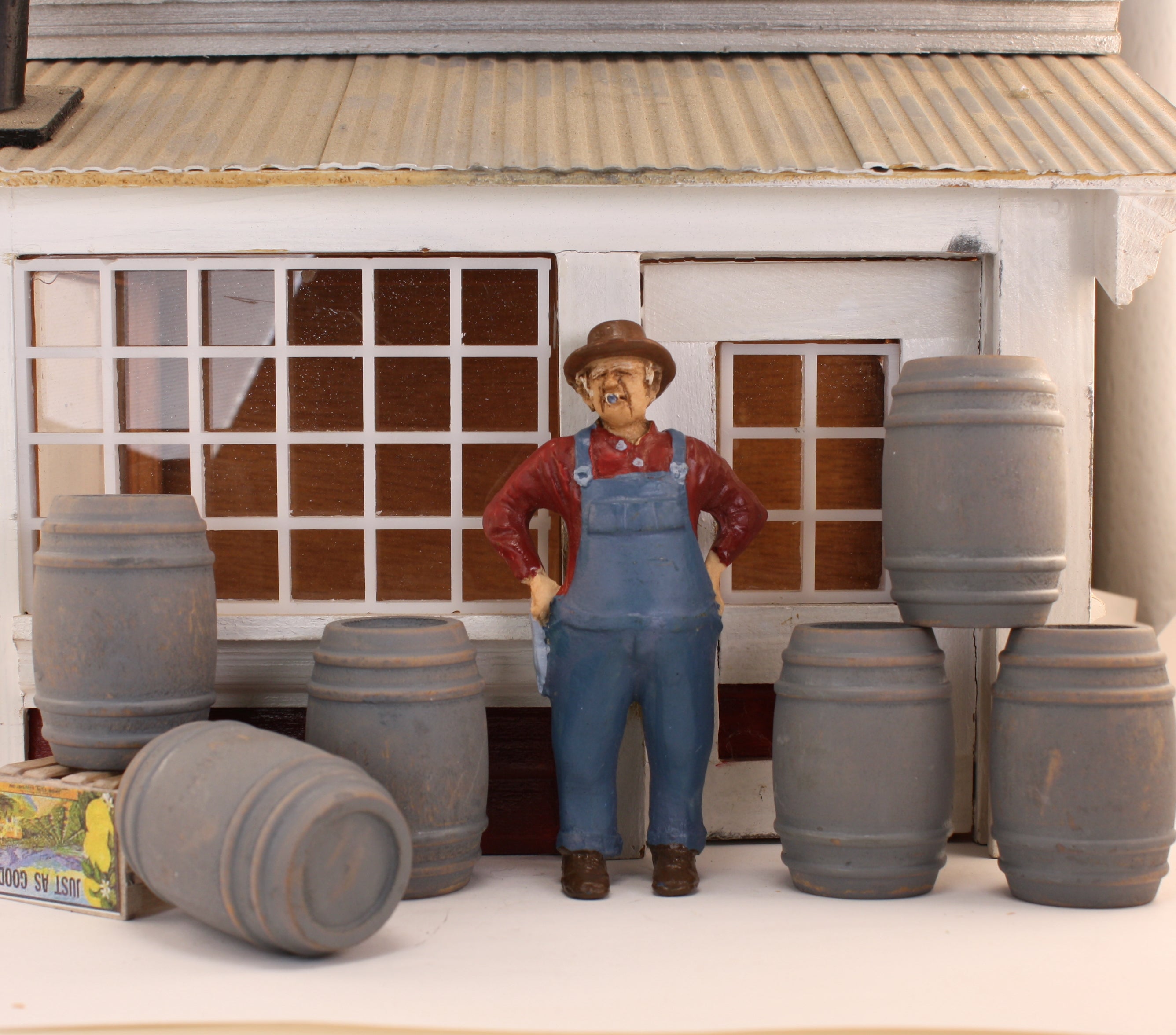 Industrial Barrels - Gray - Set of 6 - 1:24 Scale - 101-0608