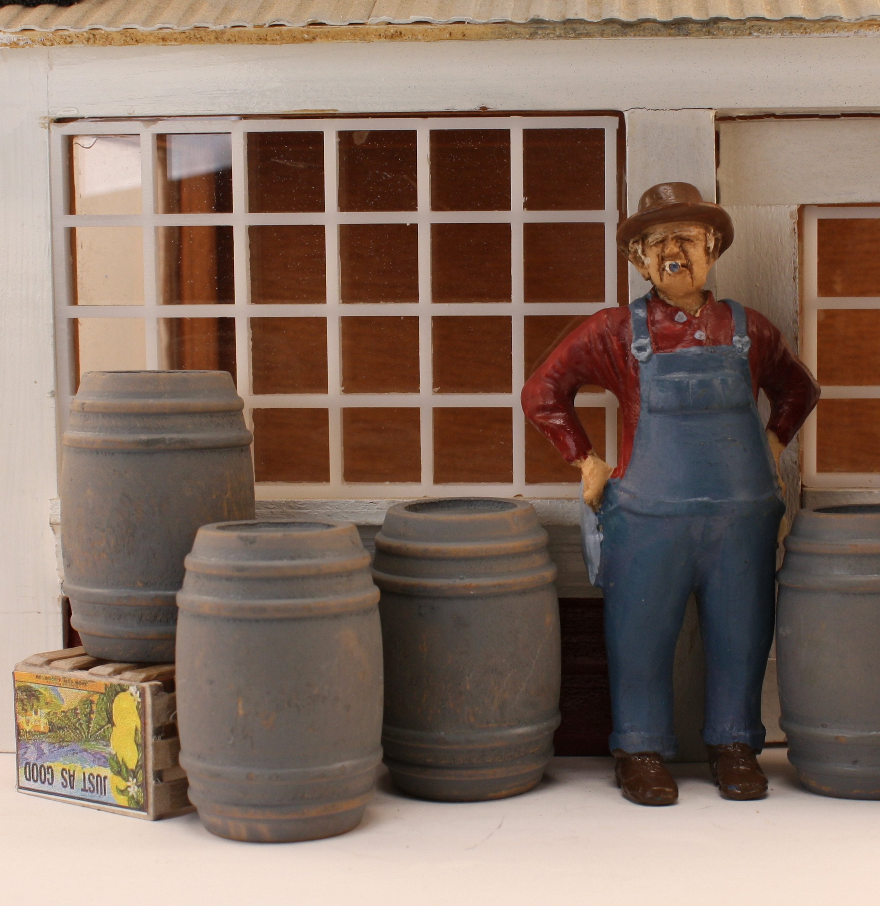 Industrial Barrels - Gray - Set of 6 - 1:24 Scale - 101-0608